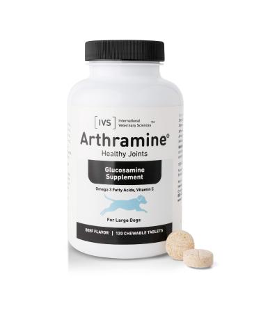 International Veterinary Sciences Arthramine Glucosamine Supplement For Large Dogs Beef 120 Chewable Tablets