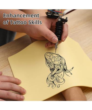 Eiptwh Tattoo Practice Skin Bundle | 3mm Thickness | Double Sided Fake Skin for Beginners and Artists | 2 Sheets (11.51x7.8) + 5 Sheets (7.70x5.85) - Buy Online on GoSupps.com