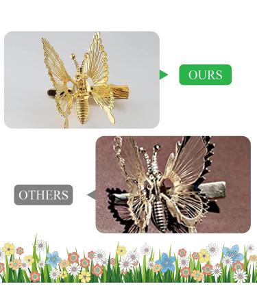 10 Pcs 90s Moving Butterfly Hair Clips | Elegant Hollow Wing Hair Pins | 3D Butterfly Barrettes for Women, Girls, Teens | Wedding Accessories - Buy Online on GoSupps.com