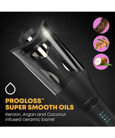 Revamp Progloss Hollywood Automatic Curling Iron - 1 Inch Rotating Curling Iron with Ceramic Barrel & Hydrating Ionic Jets for Frizz-Free Shine - Buy Online on GoSupps.com