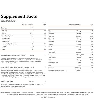 The Complete Nitric Oxide Solution - Nutritional Heart Healthy L-Arginine and Organic Beetroot Drink Mix  30 Serving Pouch - Buy Online on GoSupps.com