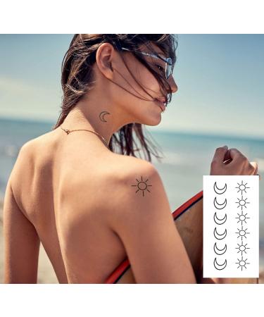 36 Pcs Sun Moon Minimalist Temporary Tattoos | Waterproof Body Art for Men, Women, Kids | Small 10.5 * 6cm Sheets - Buy Online on GoSupps.com