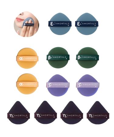 Triangle Powder Puff Round Powder Puff Sponge Powder Puff Mini Powder Puff Makeup Sponge Setting Powder Puff Wet And Dry Powder Puff Foundation Cosmetics (12PCS Color)