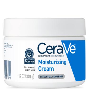 CeraVe Moisturizing Cream | 12 oz | Daily Face & Body Moisturizer for Dry Skin 12 Ounce (Pack of 1)