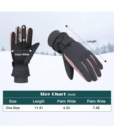 Winter Ski Gloves for Women Waterproof Winter Gloves Touchscreen Snow Gloves One Size Black - Buy Online on GoSupps.com