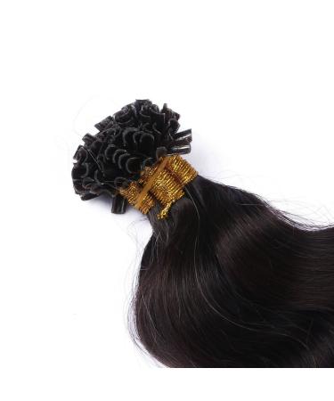 Shop 100% Remy Keratin Bonded Hair Extensions | #1B/Silver Ombre 50cm Wavy 50 Strands Easy to Use - Buy Online on GoSupps.com