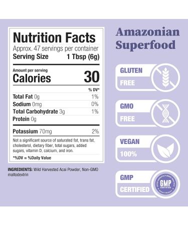 Nature Restore Wild Harvested Acai Berry Powder 10 Ounces Non GMO Gluten Free Brazilian Wild Grown 10 Ounce (Pack of 1) - Buy Online on GoSupps.com