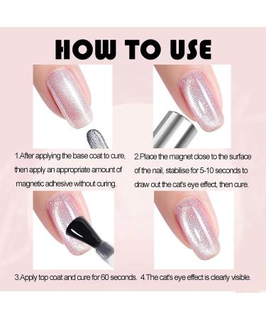 Cat Eye Gel Nail Polish 1Pc Jelly Nude Glitter Pink Magnetic Nail Polish with Magnet Soak-Off UV LED Holographic Gel Polish Sparkly Cat Eye Gel Polish for Nail Art Manicure Salon DIY at Home - Buy Online on GoSupps.com