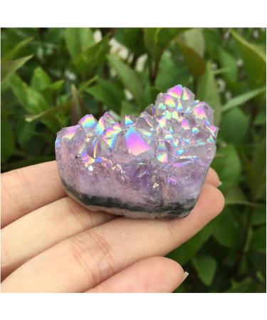 1pcs Amethyst Geode Heart Shaped Crystal Crystals Stones Titanium Rainbow Aura Amethyst Cluster Angel Aura Quartz Home Decoration Crafts Decoration Natural Luster - Buy Online on GoSupps.com
