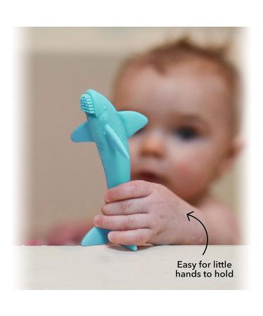 Nuby Shark Massaging Teething Toy for Babies - Soft Safe & Fun Relief - Blue - Buy Online on GoSupps.com