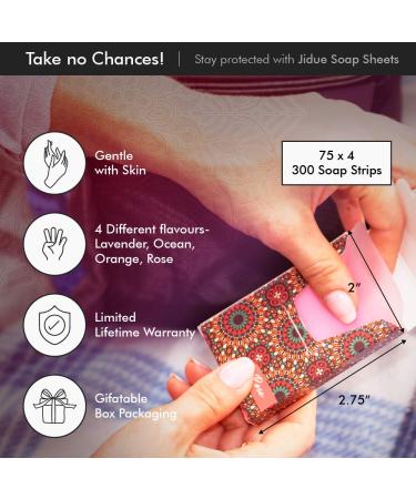 Jidue 300pcs Soap Sheets Gift Box - Portable Foaming Disposable Soap x75 Pack - Hand Washing Cleaning Paper Soap - Skin Friendly for Kids & Adults - Travel Camping Hiking - Buy Online on GoSupps.com