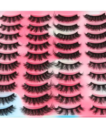 Uranian 20 Pairs Cat-Eye Faux Mink False Eyelashes - Natural Look & Dramatic Volume 6D Russian Lashes for Women & Girls - Buy Online on GoSupps.com