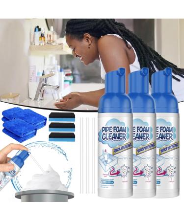 Yugou Drain Cleaner Foam Drain Cleaner Lyko Get out Foam Drain Cleaner - Powerful Clog-Busting Formula for Fast and Effective Results (3 Set)