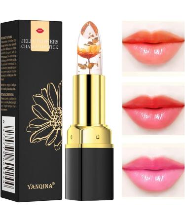 Crystal Jelly Flower Lipstick Set Flower Color Changing Lipstick Long Lasting Nutritious Lip Balm Lips Temperature Color Changing Lip Balm Glossy Change - Buy Online on GoSupps.com