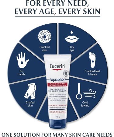 EUCERIN AQUAPHOR Healing Ointment Multipurpose Ointment for Dry Cracked Skin Chafing Cuticle Care Fragrance Free Non Greasy and Non Comedogenic Body Moisturizer Dermatological Skin Care 198g Unscented 198 g (Pack of 1) - Buy Online on GoSupps.com