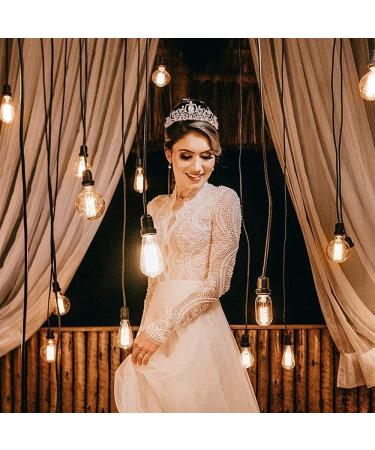 Elegant Rose Gold Wedding Tiara Crown - Crystal Rhinestone Bridal Princess Tiara with Comb for Wedding Prom & Birthday Parties - Buy Online on GoSupps.com