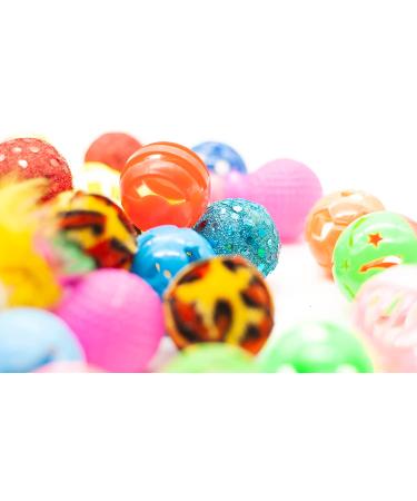 40 Count Plastic Ball Cat Toys with Bell - Assorted Colors - 10 Types - Gift Box Included - Buy Online on GoSupps.com