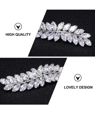 Beaupretty Rhinestone Leaf Hair Clip - Crystal Diamond Wedding Hair Barrette for Women - Silver Bridal Hair Accessory - Buy Online on GoSupps.com