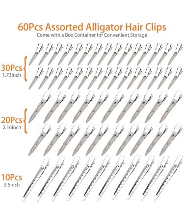 60 Pcs Duck Billed Hair Clips for Women Styling - Metal Hairdressing Single Prong Curl Pin Clips - Alligator Clips Hair Pins with Storage Box for Makeup, Hair Salon, Barber, DIY - Buy Online on GoSupps.com