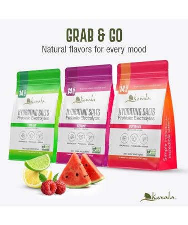 Kevala Electrolyte Powder Zero Sugar Hydration Packets with Prebiotic Agave Inulin, Lemon Lime, 14 Count - Buy Online on GoSupps.com