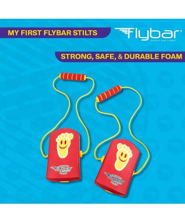 Flybar My First Kids Stilts | Soft Foam Pogo Steppers for Ages 3 & Up | Safe & Fun Red Stilts with Squeaky Steps - Buy Online on GoSupps.com