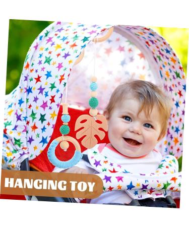 SAFIGLE 4pcs Stroller Yarn Bead Pendant Wooden Crib Set - Handmade Activity Nursing Game for Stuffed Wood Bed and Rattle - Buy Online on GoSupps.com