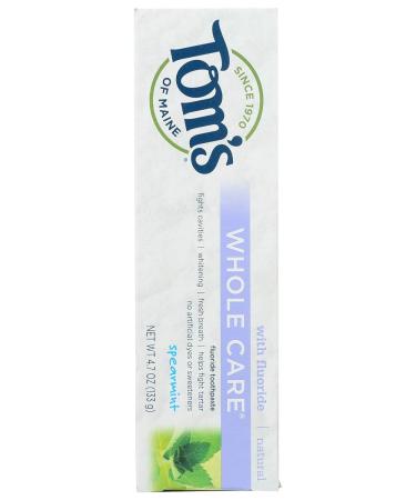 Tom's of Maine Whole Care Toothpaste - 4.7 Ounce | Natural Oral Care for Healthy Smiles - International Shipping Available - Buy Online on GoSupps.com