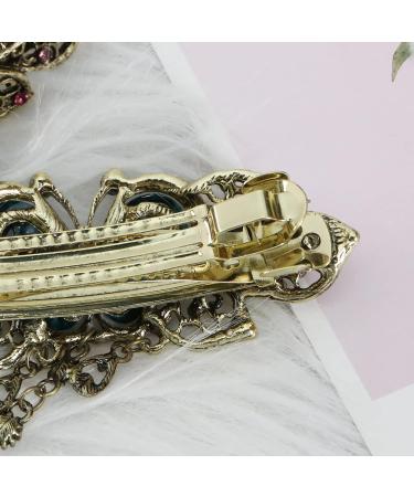 Vintage Butterfly Hair Clips - 2 Piece Rhinestone Set for Women & Girls | Green & Purple Retro Hair Accessories - Buy Online on GoSupps.com