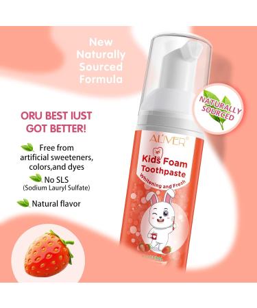 Kids Foam Toothpaste with Low Fluoride for U Shaped Toothbrush - Strawberry Flavored Toothpaste and Mouthwash for Children - Buy Online on GoSupps.com