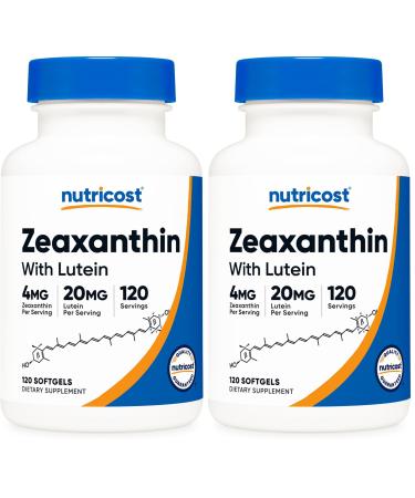 Nutricost Zeaxanthin with Lutein 20mg 120 Softgels - Potent Non-GMO Gluten Free (Pack of 2)