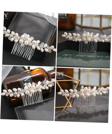 Ipetboom Rhinestone Bridal Comb Hair Comb Bridal Headpiece Crystal Headpiece Crystal Headdress Hair Pearls Bridal Pearl Headwear Honey Brows Hair Accessories Rhinestones Bride Abs - Buy Online on GoSupps.com