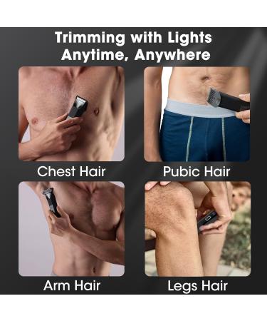 Waterproof Body & Groin Hair Trimmer for Men | Dual-Head Ceramic Blade & Foil Shaver | Rechargeable Wet & Dry Groomer with LCD Display - Black - Buy Online on GoSupps.com
