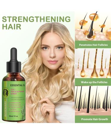 Buy 100% Pure Organic Rosemary Essential Oil for Hair Growth | Nourish Scalp Strengthen Hair & Enhance Eyebrows/Eyelashes | 30ml - Buy Online on GoSupps.com