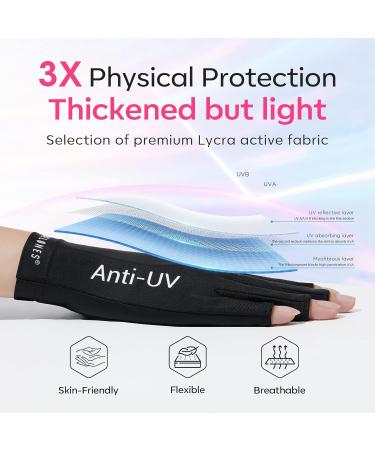 Modelones UV Gloves - Professional UPF99+ Fingerless UV Protection Gloves for Gel Manicures | Anti UV Gloves for Gel Nail Lamp - Protect Your Skin - Buy Online on GoSupps.com