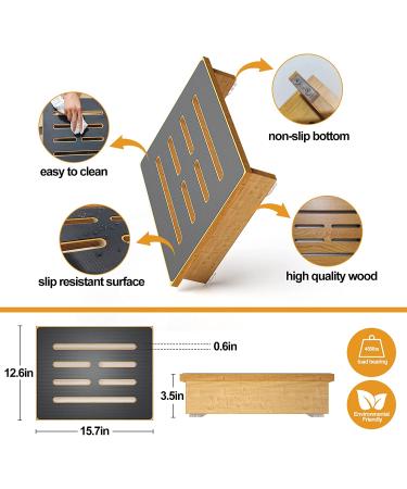 Premium Wooden Step Stool for Adults & Seniors | Non-Slip Rubber | 450 lb Capacity | Indoor/Outdoor Platform | Ideal for Kitchen, Bathroom, Bedside - Buy Online on GoSupps.com