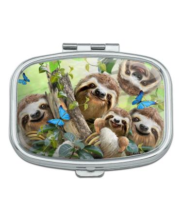 Sloth Family Selfie Rectangle Pill Case Trinket Gift Box