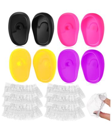 Cache-oreilles En Silicone R utilisables Lot De 4 Paires Taille Ajustable Protections Auditives Transparentes Pour Teinture Capillaire Bain Bain Usage Quotidien