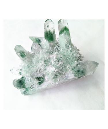 Crystal Rough 400-500g Green Ghost Cluster Crystal Stone Clear Quartz Crystal Cluster Natural Specter Quartz Cluster Specimen Decoration Gift