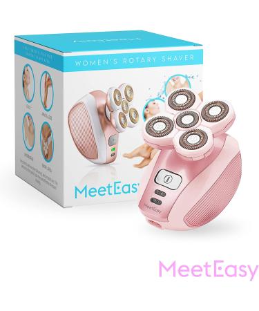 Meeteasy Electric Leg Shaver for Women - Rechargeable Painless Lady Razor for Legs, Face, Body - Cordless Bikini Trimmer in Pink - Buy Online on GoSupps.com