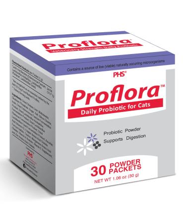 Proflora Probiotic for Cats - Healthy Digestion - Boost Immune System - Normal Bowel Function - Skin and Coat Health - Supplement for GI Tract - 30 Servings