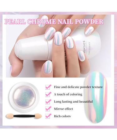 LFCFBH Pearl Chrome Nail Powder Shiny Chrome Nail Powder for Nail Art Decoration - Buy Online on GoSupps.com