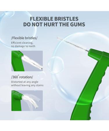 OUMJCING Interdental Brush - Angle Dental Brush Cleaner for Tight Teeth | Tooth Cleaning Tool with Portable Case - Buy Online on GoSupps.com
