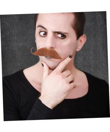 COLLBATH False Mustache Fake Facial Hairs Old Man Costume Realistic Beard for Adult Fake Beard Artificial Beard Costume Whiskers Halloween Cosplay Beard Party Supplies Plush Cloth 11.5x3cm As Shown - Buy Online on GoSupps.com