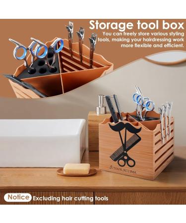 Salon Shear Holder with 4 Compartments Compact Hair Cutting Scissors Holder with Sponge Lining Efficient Salon Scissors Holder Hair Scissors Organizer for Barber Supplies Stylists 5.3x5.3x4.7in wo - Buy Online on GoSupps.com