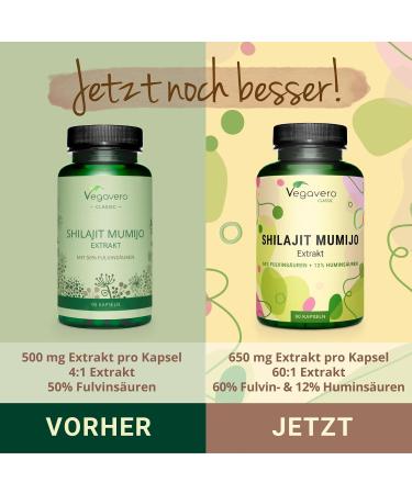 Buy Vegavero Mumijo Shilajit Capsules 1300 mg Extract | 60% Fulvic Acid | 12% Humic Acid | Original Himalaya Shilajit from India | Laboratory Tested | Comparison Winner 2024 - Buy Online on GoSupps.com