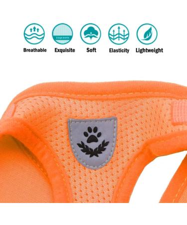 Femax Dog Harness & Linen Set - Soft Mesh Padded Dishes for Puppies & Cats Reflective Adjustable Breathable Vest for Walking & Training (Breast 30-34 cm) - Orange - Buy Online on GoSupps.com