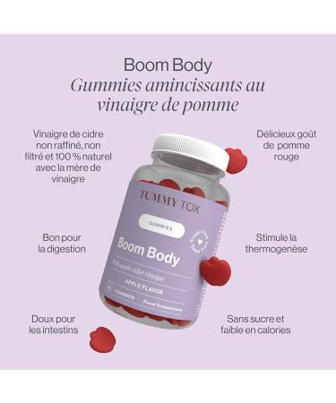 Apple Cider Vinegar Gummies 500mg - The Green Selenium Vitamin B6 Vitamin B12 Folic Acid - Vegan Sugar Free - 30 Day Supply - Boom Body Tummy Tox - Buy Online on GoSupps.com