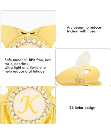 Alomejor Baby Pacifier with Clips - Curved Design 26 Letters Safe & Healthy for 6-18 Months - Golden (K) - International Shipping Available - Buy Online on GoSupps.com