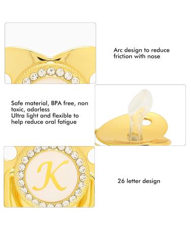 Buy FafeICY Gold Baby Pacifier with Clips - 26-Letter Curved Design Seamless PP + Silicone 6-18 Months - International Shipping Available - Buy Online on GoSupps.com