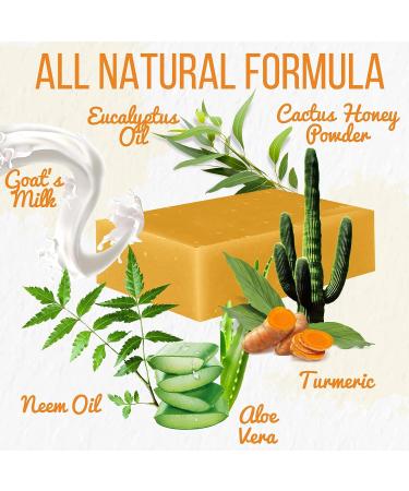 Turmeric Soap Bar for Face & Body - Brightens Skin, Reduces Acne, Fades Scars - 4oz Bar for All Skin Types - Buy Online on GoSupps.com